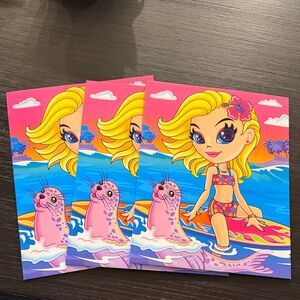 3 Lisa frank Cassie surfer girl folders